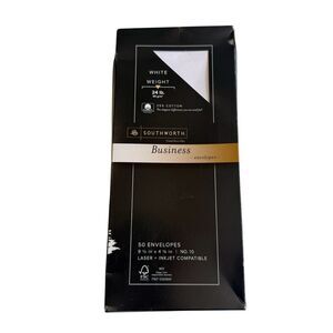 Southworth Business Envelopes White 24 lb 25% Cotton 50 Count Sealed Box New